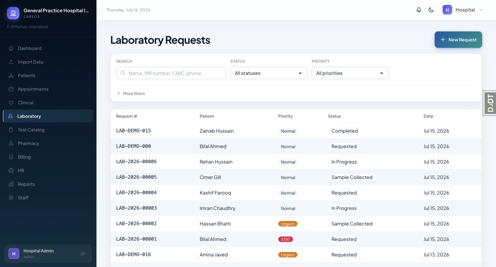 Laboratory screenshot